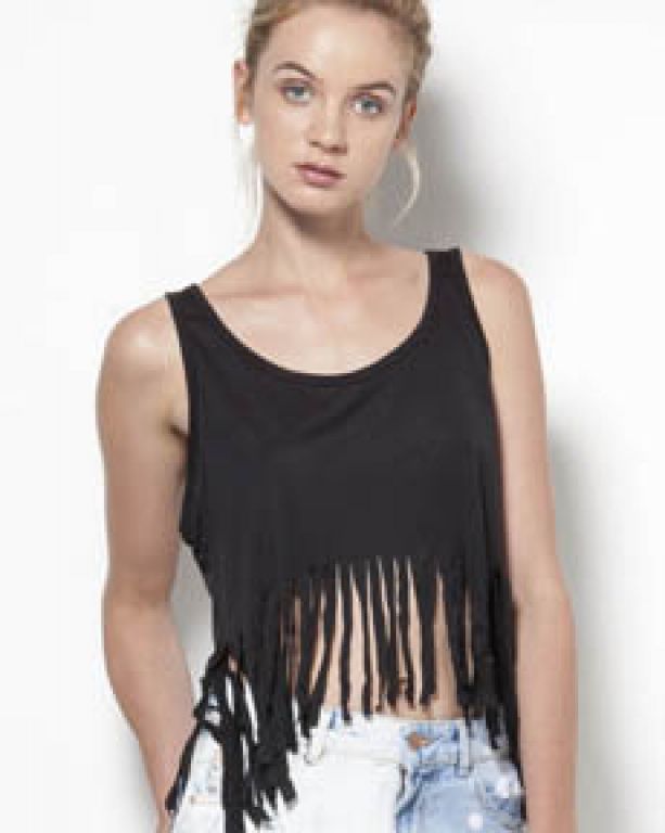 Camiseta flecos mujer shop